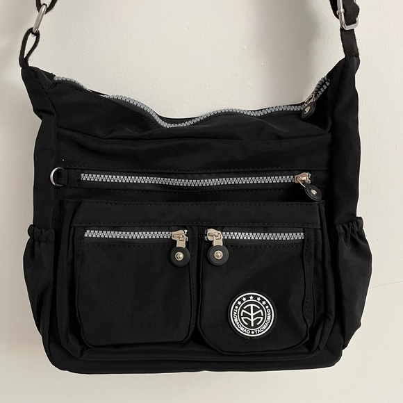 Taomaomao Handbags - Black Crossbody Bag with Logo